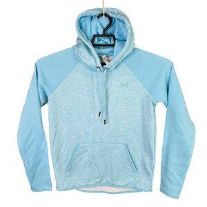 Womens Under Armour Blue Cold Gear Pullover Hoodie Drawstring Long Sleeve XS